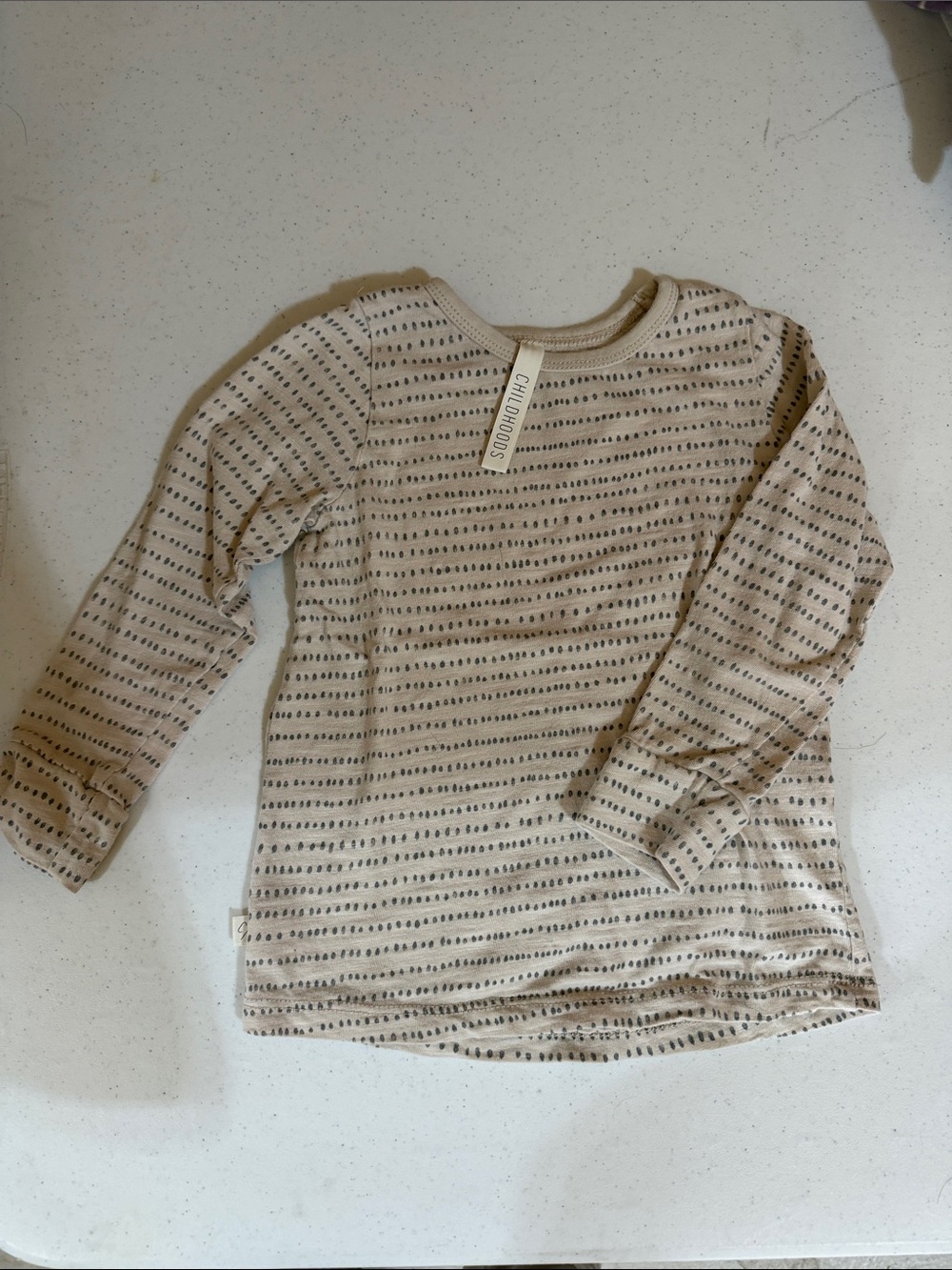 Childhood’s clothing Neutral Dot Stripe Long Sleeve Top